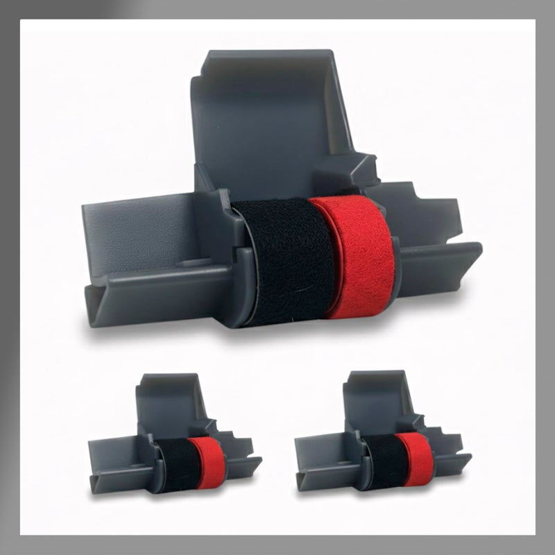 Pokanic IRâ€‘40T Black & Red [3 Pack] Ink Roller Ribbon Cartridge â€“ Dualâ€‘Color Replacement Compatible for CASIO/Canon/Sharp Printing Calculators & Cash Registers (3 Pack) - Image 1